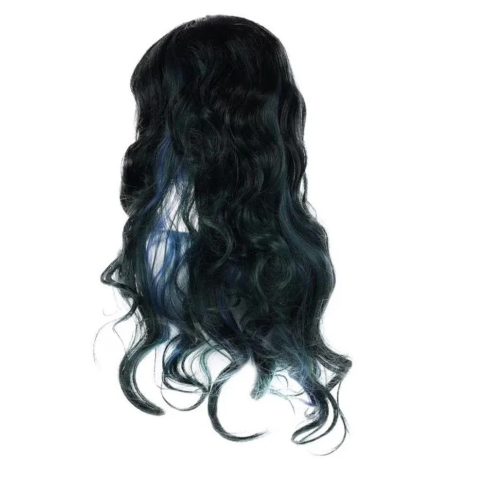 32” Long Gradient Curly Synthetic Wig Wavy Cosplay Wig Blue NEW - Picture 1 of 13